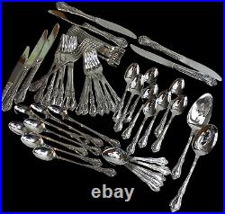 50 pc Kennett Square ONEIDA Stainless Flatware Set Distinction Deluxe HH EXC