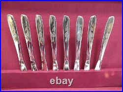 50 pcs Wm A Rogers Stainless Flatware Sweet Briar Rose Oneida Ltd Svc for 8