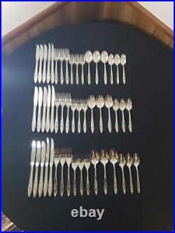 51 Pc Set Oneida Silver Community My Rose Stainless Flatware Silverware