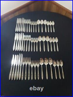 51 Pc Set Oneida Silver Community My Rose Stainless Flatware Silverware