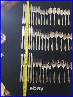 51 Pc Set Oneida Silver Community My Rose Stainless Flatware Silverware