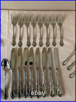 51 Piece SSS By Oneida Celebrity Stainless 8 Place Settings Knive Forks Spoons