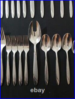 53 Pc Set Oneida RISOTTO 18/10 Stainless Glossy & Frosted Flatware Silverware