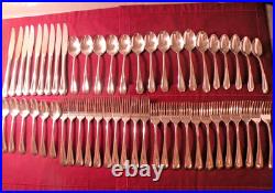 53 pieces Oneida SAND DUNE Stainless Flatware Glossy 9+ Place Settings