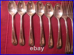 53 pieces Oneida SAND DUNE Stainless Flatware Glossy 9+ Place Settings