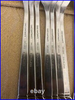 54 Pcs w(15) Teaspoons MCM Oneida Oneidacraft Deluxe NORDIC CROWN Stainless-#A44