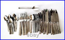 (55) Oneida Amsterdam Stainless Steel Glossy Frosted Accent 18/10 Flatware