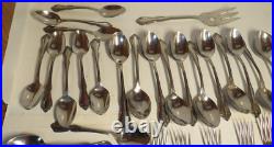 55 PC Wm A. Rogers Oneida Mansfield Stainless Flatware Set Glossy Deluxe 8 Pl++