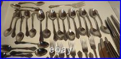 55 PC Wm A. Rogers Oneida Mansfield Stainless Flatware Set Glossy Deluxe 8 Pl++