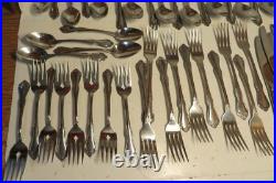 55 PC Wm A. Rogers Oneida Mansfield Stainless Flatware Set Glossy Deluxe 8 Pl++