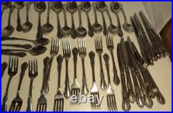 55 PC Wm A. Rogers Oneida Mansfield Stainless Flatware Set Glossy Deluxe 8 Pl++