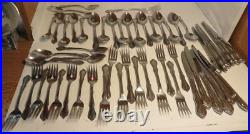 55 PC Wm A. Rogers Oneida Mansfield Stainless Flatware Set Glossy Deluxe 8 Pl++