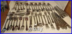 55 PC Wm A. Rogers Oneida Mansfield Stainless Flatware Set Glossy Deluxe 8 Pl++