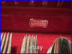 55 Pc Arbor True Rose Silver Plated 1881 Rogers Oneida Ltd With Storage