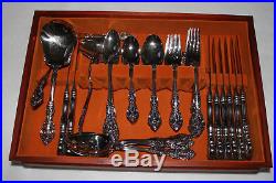 56 Pieces Oneida Stainless Cube Mark Michelangelo Flatware Service for 8 +