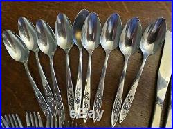 56 pieces Oneida My Rose Community Stainless Flatware serving fork tea spoons+