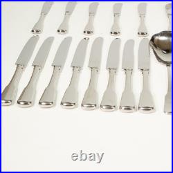 56PC Oneida Stainless Sandhurst Glossy Cube 18/8 Flatware For 8 + Serving Extras