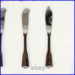 56PC Oneida Stainless Sandhurst Glossy Cube 18/8 Flatware For 8 + Serving Extras