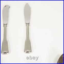 56PC Oneida Stainless Sandhurst Glossy Cube 18/8 Flatware For 8 + Serving Extras