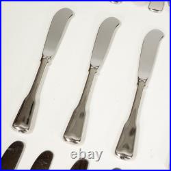 56PC Oneida Stainless Sandhurst Glossy Cube 18/8 Flatware For 8 + Serving Extras