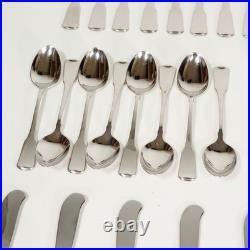 56PC Oneida Stainless Sandhurst Glossy Cube 18/8 Flatware For 8 + Serving Extras
