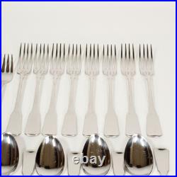 56PC Oneida Stainless Sandhurst Glossy Cube 18/8 Flatware For 8 + Serving Extras