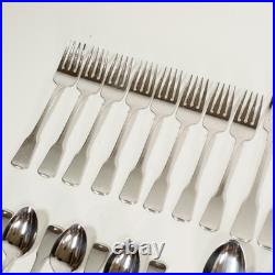 56PC Oneida Stainless Sandhurst Glossy Cube 18/8 Flatware For 8 + Serving Extras