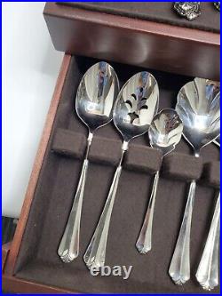 57 PCS Morning Blossom by Oneida Stainless FLATWARE Reed & Barton Chest