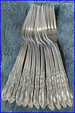 57 Pc Set- Vintage Thor Oneida Oakleigh Stain, Stainless Steel Flatware Glossy