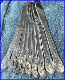 57 Pc Set- Vintage Thor Oneida Oakleigh Stain, Stainless Steel Flatware Glossy