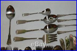 57 Pcs Service for 8 Oneida Cube AMERICAN COLONIAL Satin Stainless Flatware