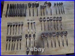 57 Pieces Community Oneida Stainless MY ROSE Includes Serving Pieces