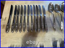 57 Pieces Community Oneida Stainless MY ROSE Includes Serving Pieces