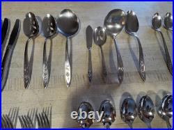 57 Pieces Community Oneida Stainless MY ROSE Includes Serving Pieces