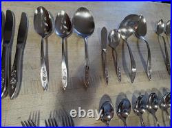 57 Pieces Community Oneida Stainless MY ROSE Includes Serving Pieces