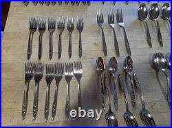 57 Pieces Community Oneida Stainless MY ROSE Includes Serving Pieces