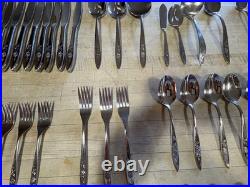 57 Pieces Community Oneida Stainless MY ROSE Includes Serving Pieces
