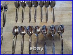 57 Pieces Community Oneida Stainless MY ROSE Includes Serving Pieces