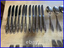 57 Pieces Community Oneida Stainless MY ROSE Includes Serving Pieces