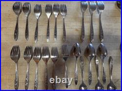 57 Pieces Community Oneida Stainless MY ROSE Includes Serving Pieces