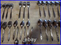 57 Pieces Community Oneida Stainless MY ROSE Includes Serving Pieces