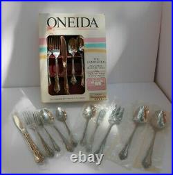 57 pc Oneida Rogers Stainless True Rose Arbor 8 place settings serving pieces +