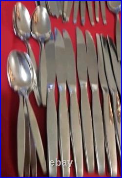 57pc Oneida Community Frostfire Stainless USA Satin Knives Spoons Forks Ice Tea 57pc Oneida Community Frostfire Stainless USA Satin Knives Spoons Forks Ice Tea