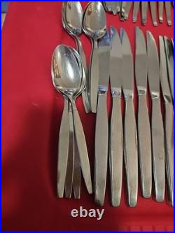 57pc Oneida Community Frostfire Stainless USA Satin Knives Spoons Forks Ice Tea 57pc Oneida Community Frostfire Stainless USA Satin Knives Spoons Forks Ice Tea