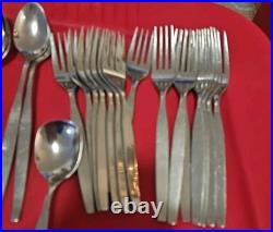 57pc Oneida Community Frostfire Stainless USA Satin Knives Spoons Forks Ice Tea 57pc Oneida Community Frostfire Stainless USA Satin Knives Spoons Forks Ice Tea