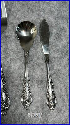 58 Piece Set Vintage Oneida Renoir Pembrooke USA Flatware Stainless Silverware