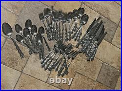 58pc ONEIDA DELUXE Stainless MOZART Flatware Nice preowned Almost Service for 12