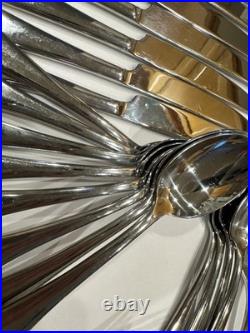 59 Pc Oneida ICARUS Stainless Flatware Silverware Knives Spoons Forks Serving