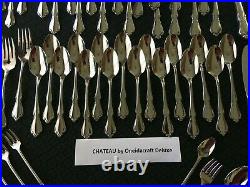 59 Pcs Service for 8 Oneida Oneidacraft Deluxe Chateau Stainless Extra Teaspoons