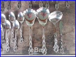 59 Pieces Oneida Community Stainless Chandelier Lot Set Fork Knife Spoon Serving